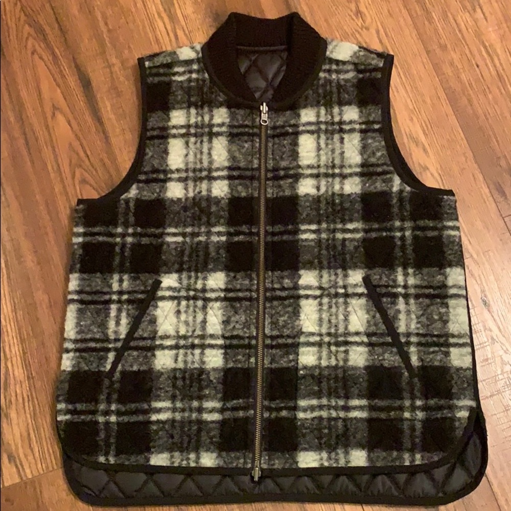 Reversible Plaid And Black Vest